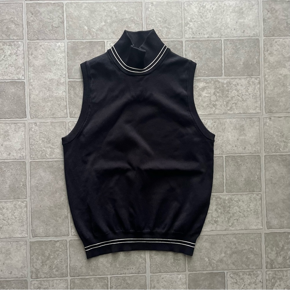 Vintage Micheal Kors Black Sleeveless Knit Turtleneck Top Small
